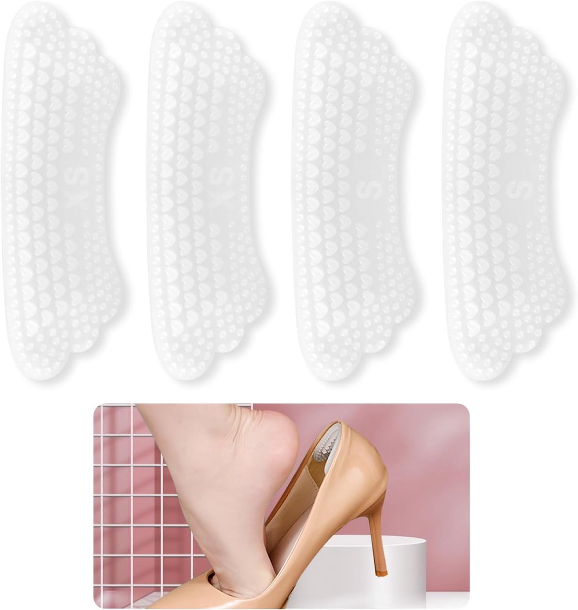 2 Pairs Heel Pads,Self Adhesive Heel Grips,Heel Guards, For Too Big Shoes, Anti-Bubble, Non-slip And Friction - ShopVlot
