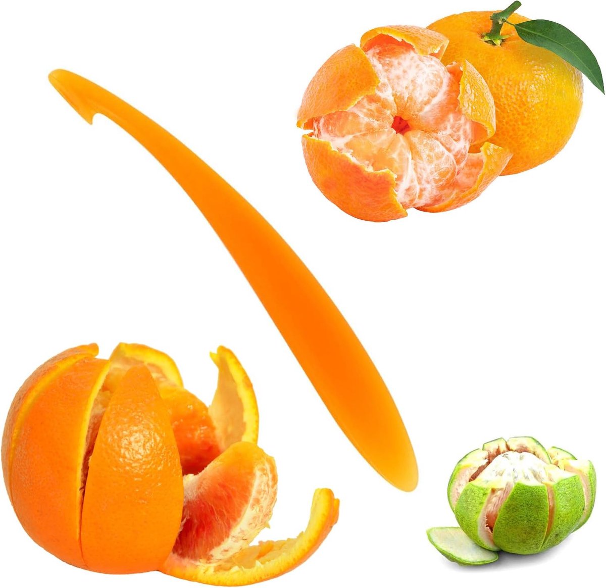 SnelShoppen - 1 Stuk Plastic Sinaasappelschiller, Fruit Lemonschiller, Lange Handgreep Citrus Peeler, Makkelijk Te Gebruiken Voor Sinaasappels, Grapef