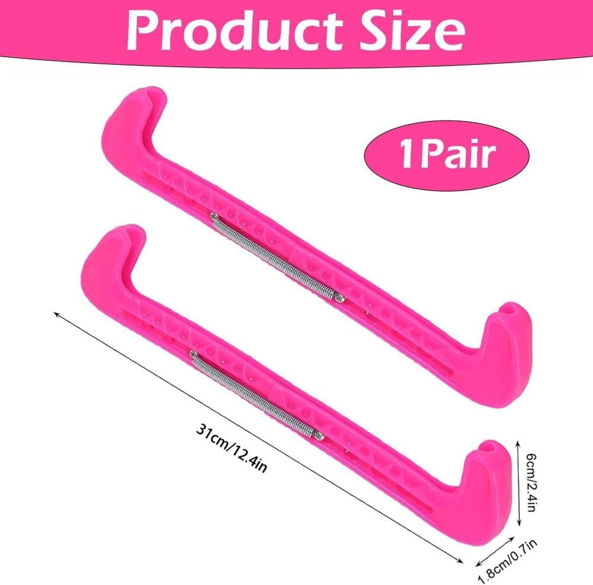 Verstelbare Schaatsbescherming voor IJs, Inclusief IJsmes Beschermers en Onderhoudstool, Ideaal voor IJs Hockey en Schaatsen, Roze 9x5 cm