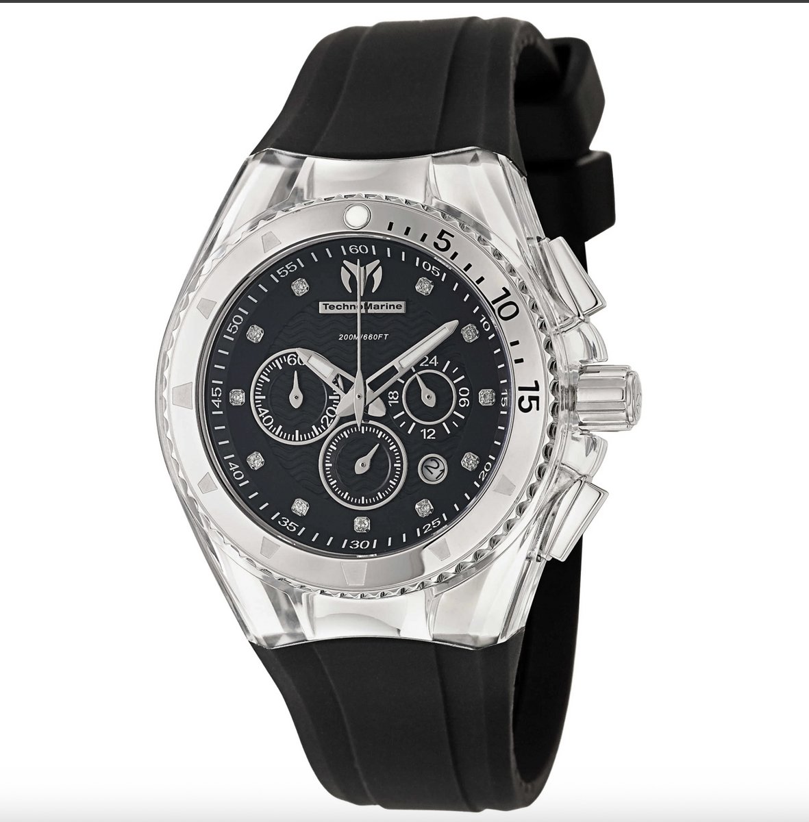 TechnoMarine Cruise Original 111043 Herenhorloge 40 mm Zwart Chronograaf met Diamanten