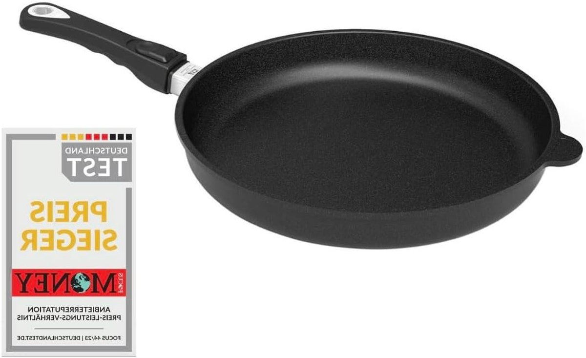 Koekenpan - Gietijzeren pan - Snel bakken - Antiaanbaklaag - 32 cm - Zwart