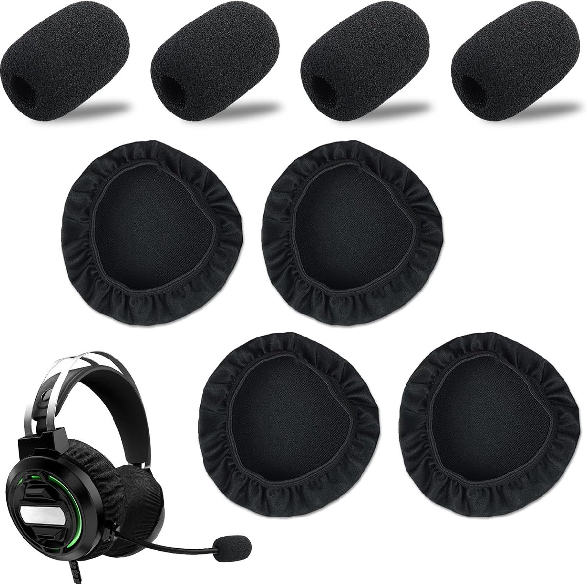 Hoofdtelefoon Oorkussens 8 Stuks - Wasbare Elastische Kussens - Ademend Materiaal - Geschikt voor Gym en Gaming - SnelShoppen