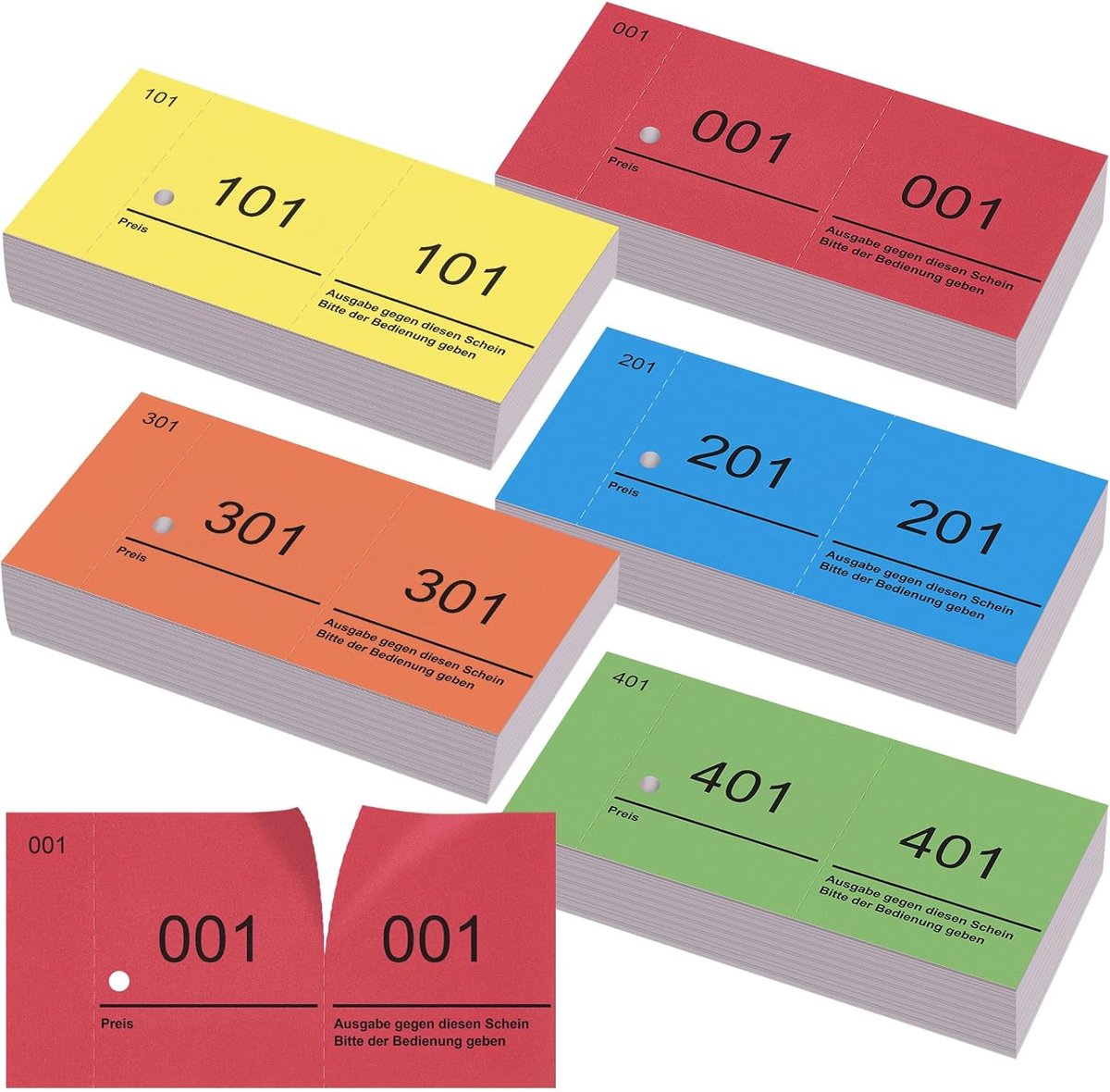 Nezyo Number blocks, double digits, from 1 to 500 digits, 5 colours, 5 x 10 cm, number blocks for coins, wardrobe - ShopVlot