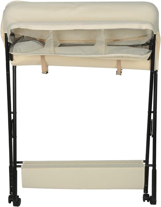 Baby Verschoontafel - Commode en badje - Babyverzorging Thuis - Inklapbaar en Draagbaar - 0-12 Maanden - Donkergrijs — afbeelding 4
