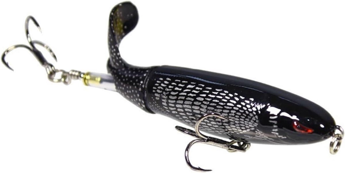 Whopper Popper Kunstaas - Vislokker Plopper - Vissen Op Topwater - Zachte Roterende Staart - 10 cm - One Color