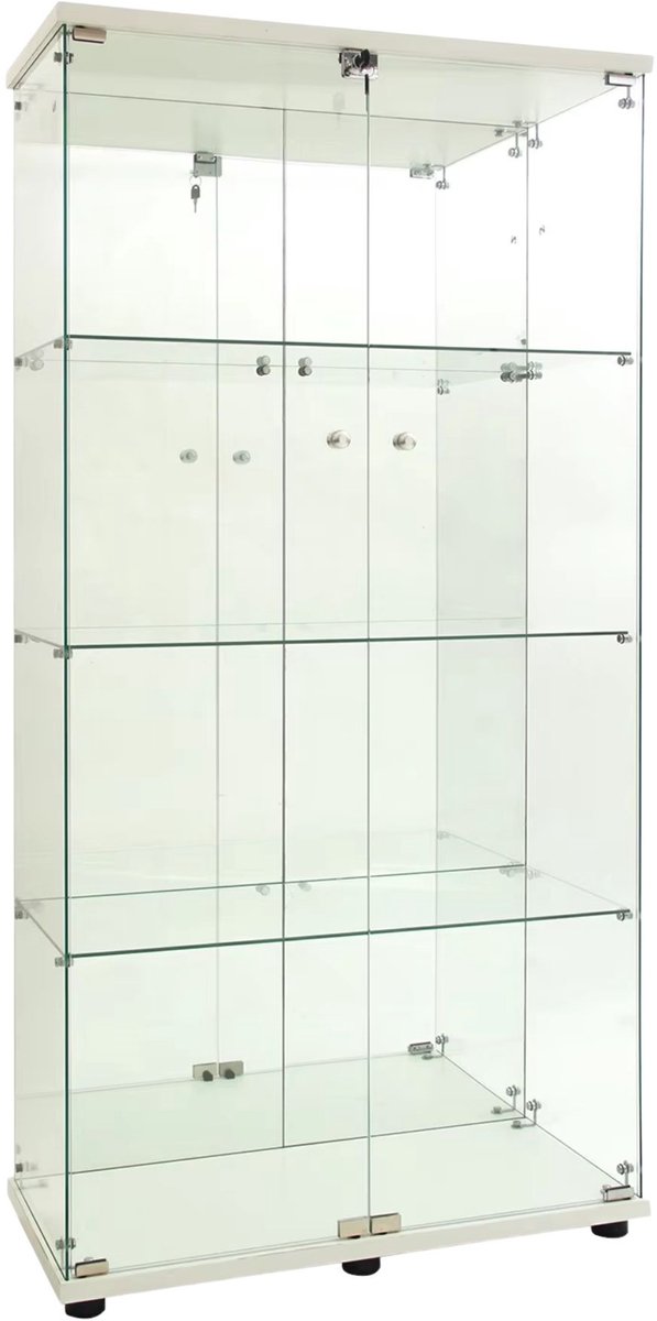Glazen Vitrinekast - Displaykast met LED Verlichting, Slot, 2 Deuren
