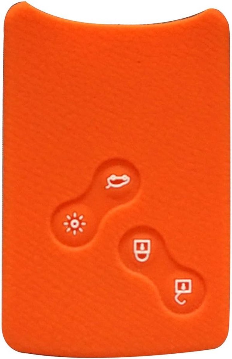 SnelShoppen - Silicone Autosleutel Hoesje met 4 Sleutels voor Renault Clio Scenic Megane Duster Sandero Captur Twingo Koleos - Oranje - Bescherming en