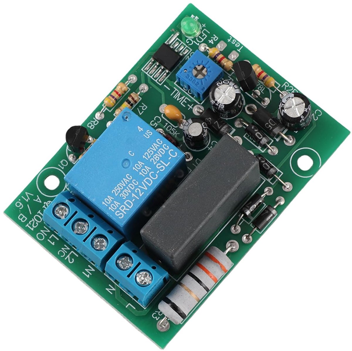 SnelShoppen - Timer Delay Relay AC 220V Module Vertraging Schakelaar Timer (0~10min Vertragingstijd) voor Thuis, Tuin, Keuken en Camping