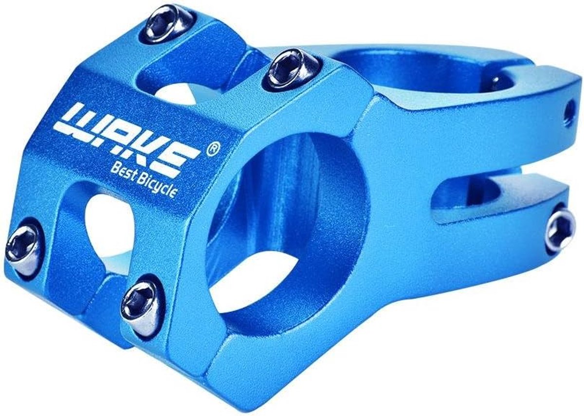 SnelShoppen - 31.8 mm Mountainbike Stuurpen Blauw Aluminium Legering 45mm voor Trekkingfietsen en Mountainbikes
