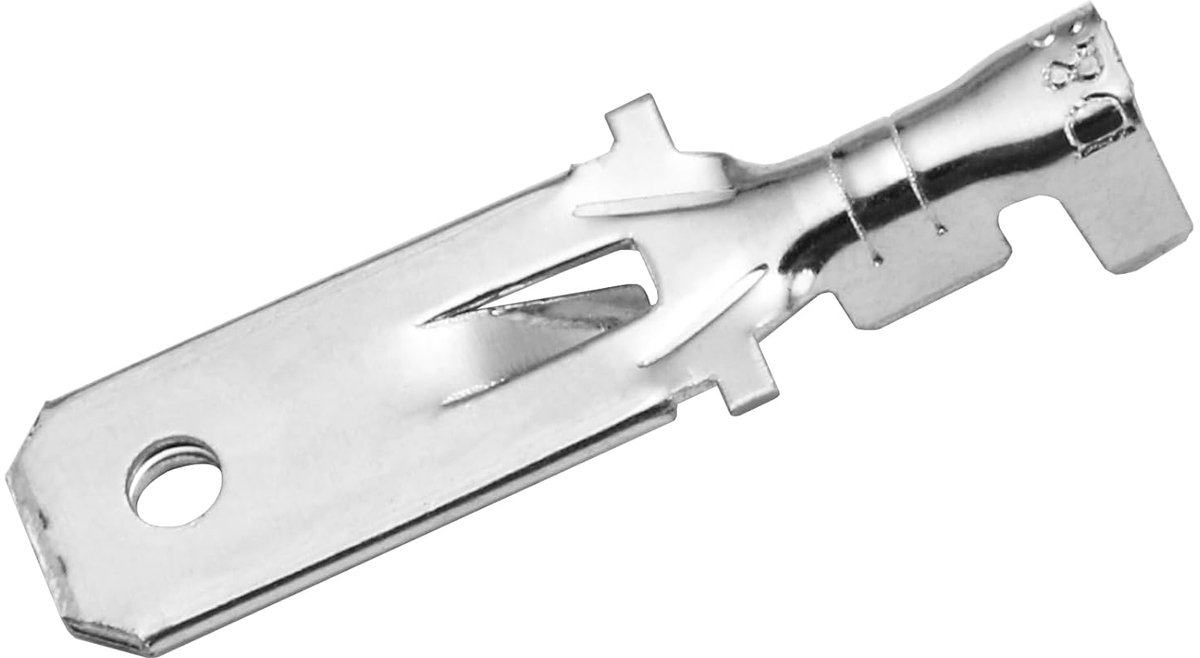 SnelShoppen - Snelklem Spade Crimp Terminals 6.3mm Niet Geïsoleerd 100 Stuks - Crimpconnectoren voor Kabels 1-1.5mm² - Tin Materiaal - Ideaal voor Ele