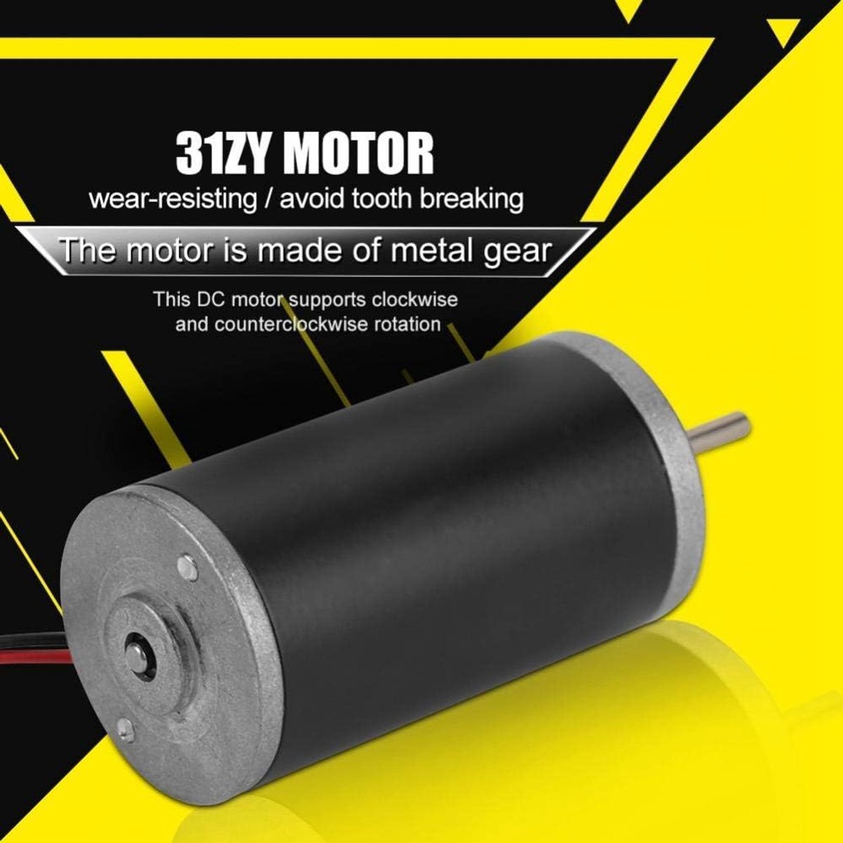 SnelShoppen - DC Motor, 31ZY 6V / 12V / 24V 3500-8000RPM Hoge Snelheid CW/CCW Motor voor DIY Generator (12V 4000RPM) met Zelfbescherming