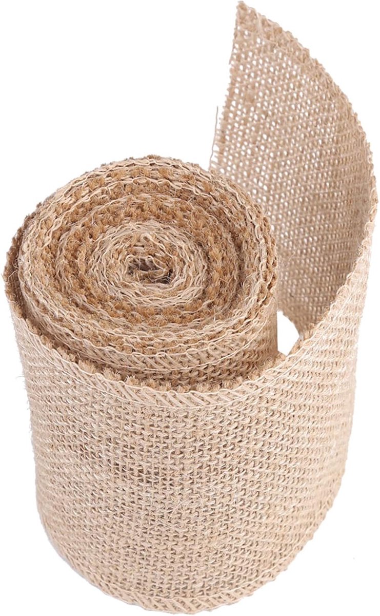 SnelShoppen - Jute Ribbon 10cm x 300cm - Jute Versiering voor Bruiloft, Feest, Decoratie, Stoelen, Cadeauverpakking, Creatief Knutselen