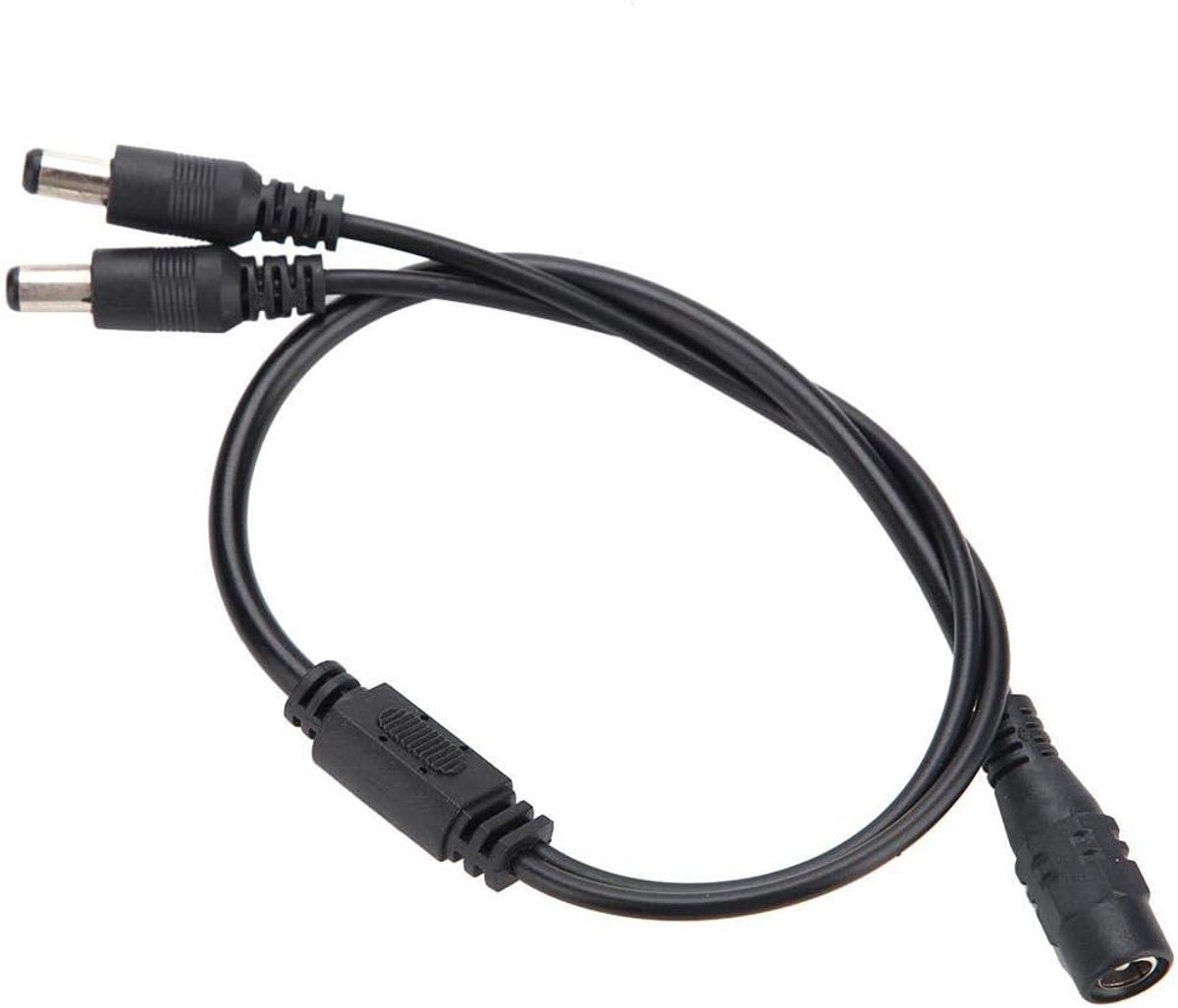 SnelShoppen - 5.5x2.1mm DC Splitter Kabel, Voedingskabel voor CCTV Camera, 12V DC Power Distributor met 1 Vrouwelijke en 2 Mannelijke Aansluitingen