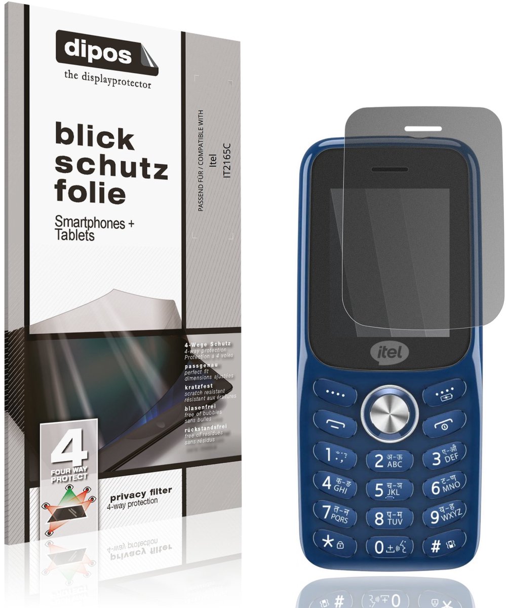 dipos – Matte Privacy Screenprotector geschikt voor Itel IT2165C | Anti-Spy Beschermfolie