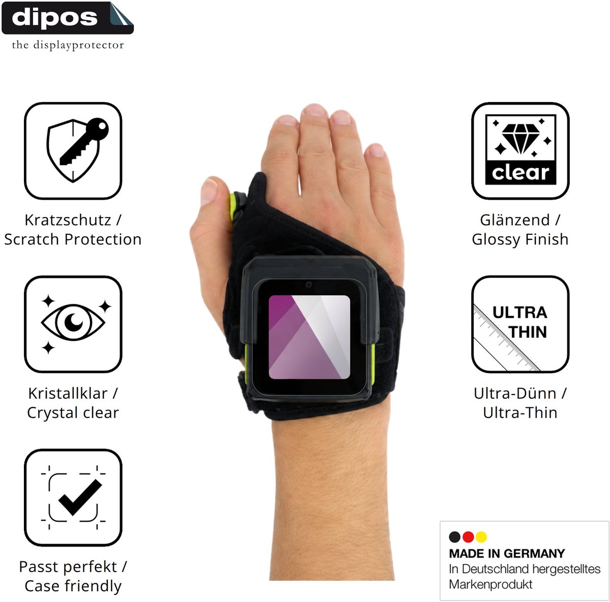 dipos – 4x Beschermfolie geschikt voor Zebra WS501 | Krasbestendige & heldere Screenprotector Ultra-Thin