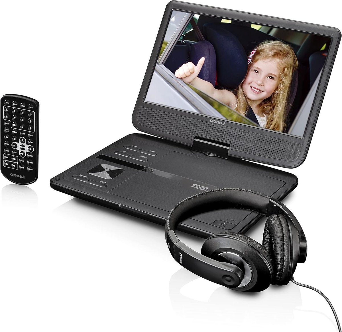 Draagbare DVD Speler - Films Kijken - Reizen Auto - 180 Graden Draaibaar - 10 Inch Scherm - Zwart