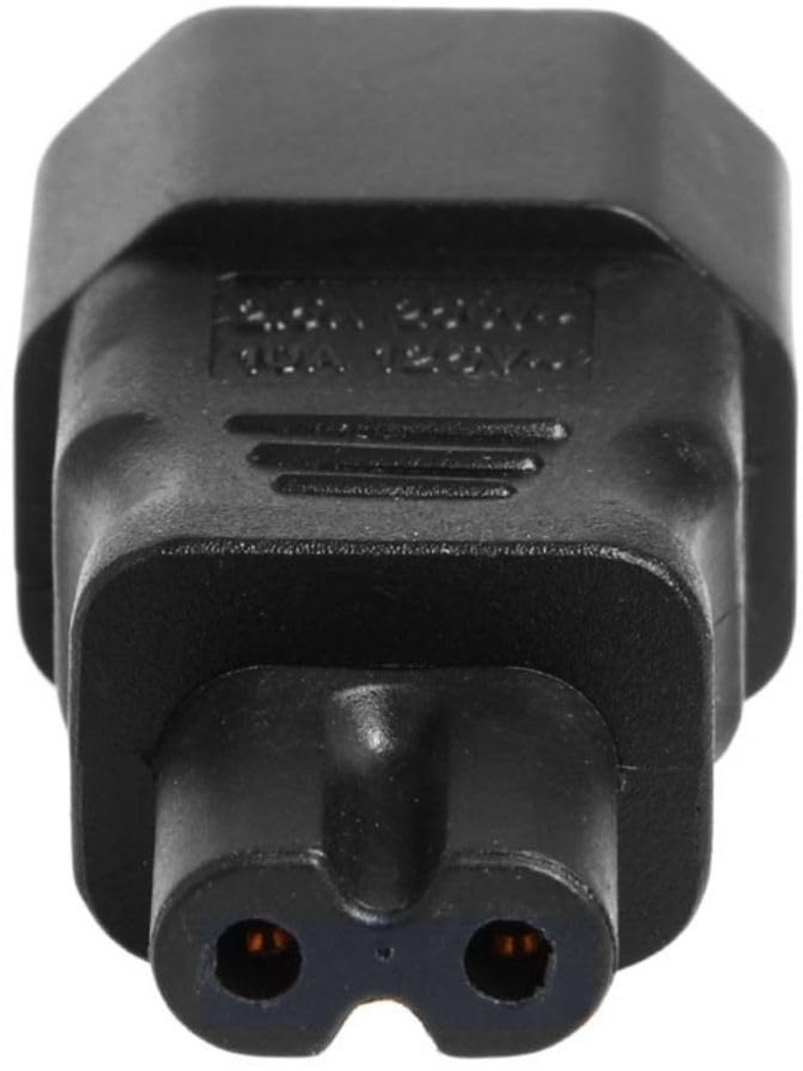SnelShoppen - IEC 320 C14 naar C7 Bus AC Voedingsadapter Connector Stekker - 10-125V, 2.5-250V - 3-polig naar 2-polig voor Thuis, Tuin, Camping en Ele
