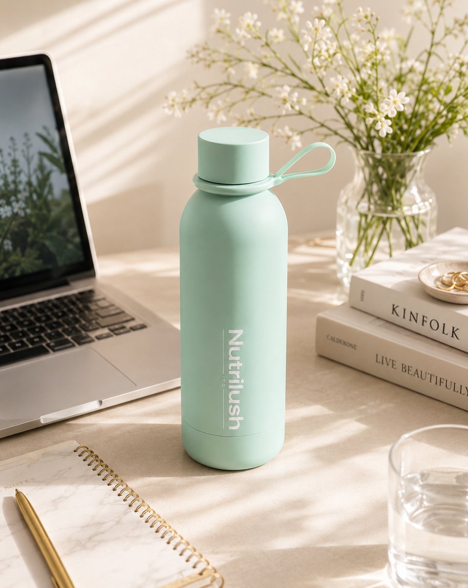 NutriLush.co RVS Vacuüm Thermosfles 500 ml – Dubbelwandig Geïsoleerde Drinkfles – Lekvrij en BPA-vrij – Voor Warme en Koude Dranken