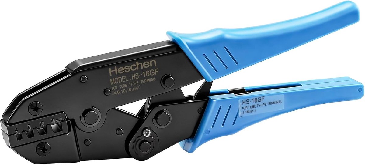 SnelShoppen - Crimping Tool, Ratchet Crimpzagen voor 4-16 mm², Geïsoleerde Klemmen en Buisconnectoren, Blauwe Crimpetang voor Thuis en Professioneel G