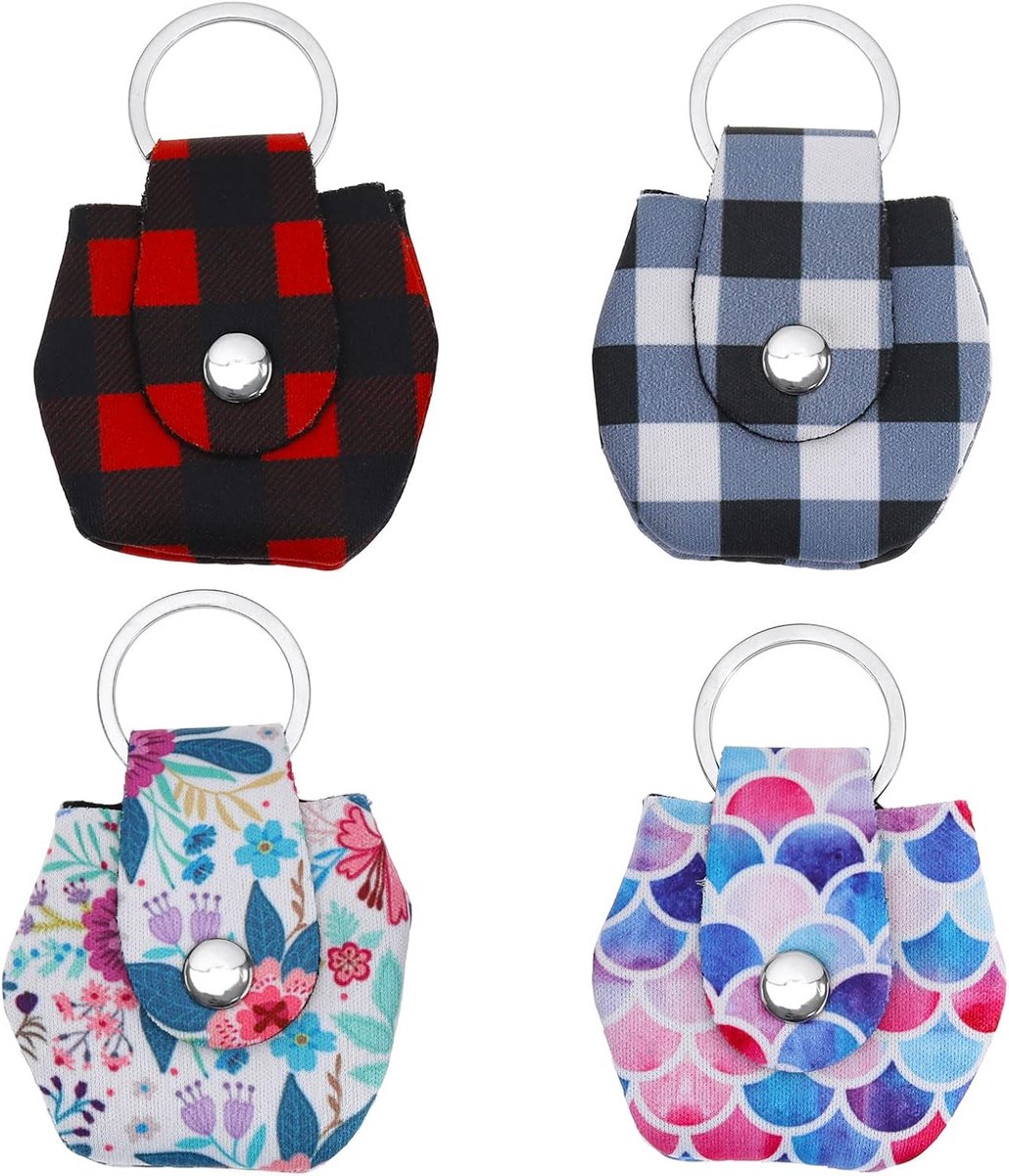 SnelShoppen - 4 Stuks Hondenlabel Silencer met Tag Ring Waterdichte Katoenen Honden ID Tag Houder Pouches Pet Naamplaatje Beschermers voor Honden Katt