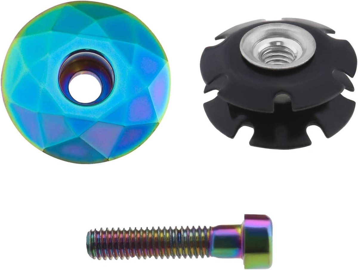 SnelShoppen - Fiets Headset Cap Aluminium Mountainbike Voorvork Stuurpen Top Cap Bowl Cover met Schroef voor 28.6mm Schroefloze As en Vork - Duurzaam