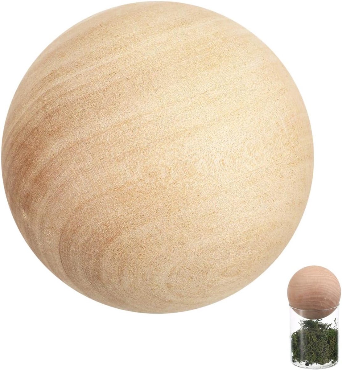 SnelShoppen - Houten Bal 9cm - Natuurlijke Houten Ballen voor DIY Projecten, Schilderen, Decoreren, Handwerken - Glad, Onbehandeld, 100mm Kleurloos