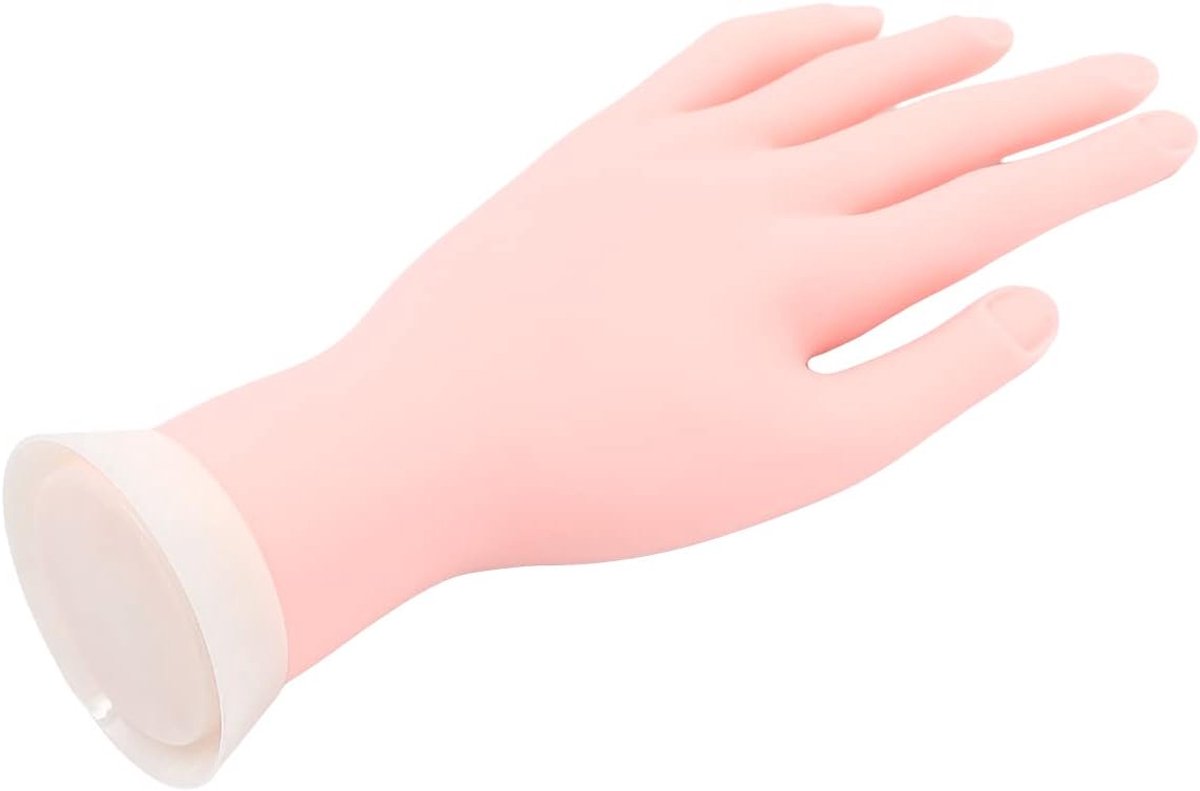 SnelShoppen - Manicure Oefenhand Flexibel Buigbare Mannequin Rubber Hand voor Nepnagel Kunst Training - 24,5 cm - Reusable en Makkelijk Schoon te Make