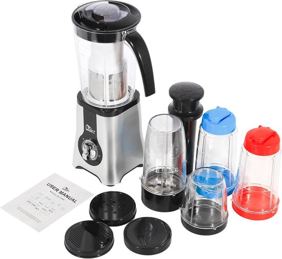 Multifunctionele Blender - Sapcentrifuge Mixer - Gezonde Dranken Maken - 5-in-1 Keukenhulp - 125 Liter Kan - Zilver — afbeelding 4