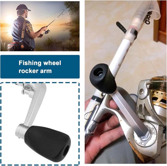 Fishing Reel Handle Foldable Fishing Reel Power Handle Replacement Metal Rocker Arm Grip Fit for 1000-4000 Type Fishing Reels 110mm — afbeelding 5