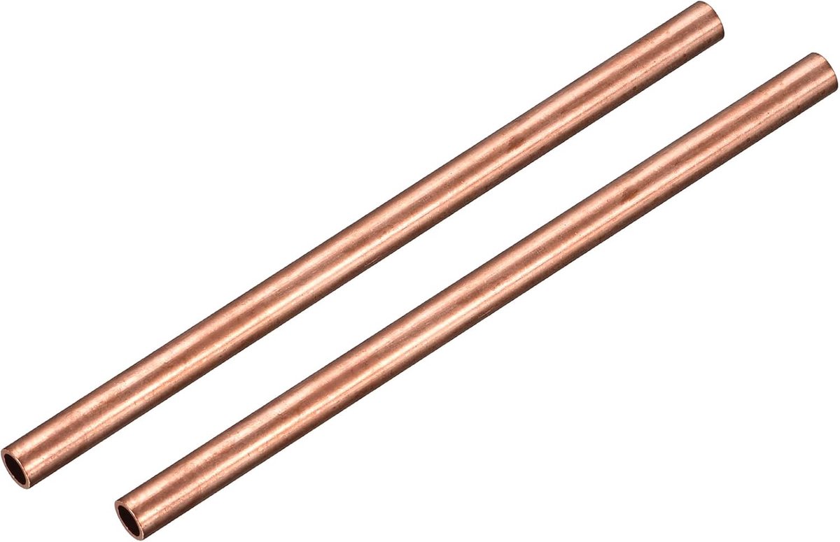 SnelShoppen - Koperbuis 10mm OD 1mm Wanddikte 150mm Lengte Ronde Buis Hoses voor Industrieel Klussen Projecten 2 Stuks