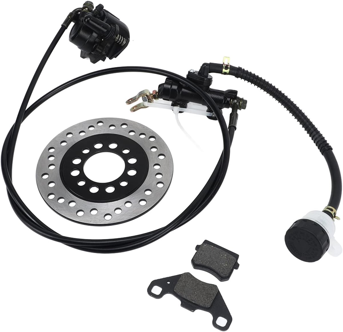 SnelShoppen - Universele Hydraulische Schijfremset, Go Kart Remkit, Sterk Metaal Schijfrem Systeem voor 50cc-250cc Dirt Bikes, Quads en Go Karts