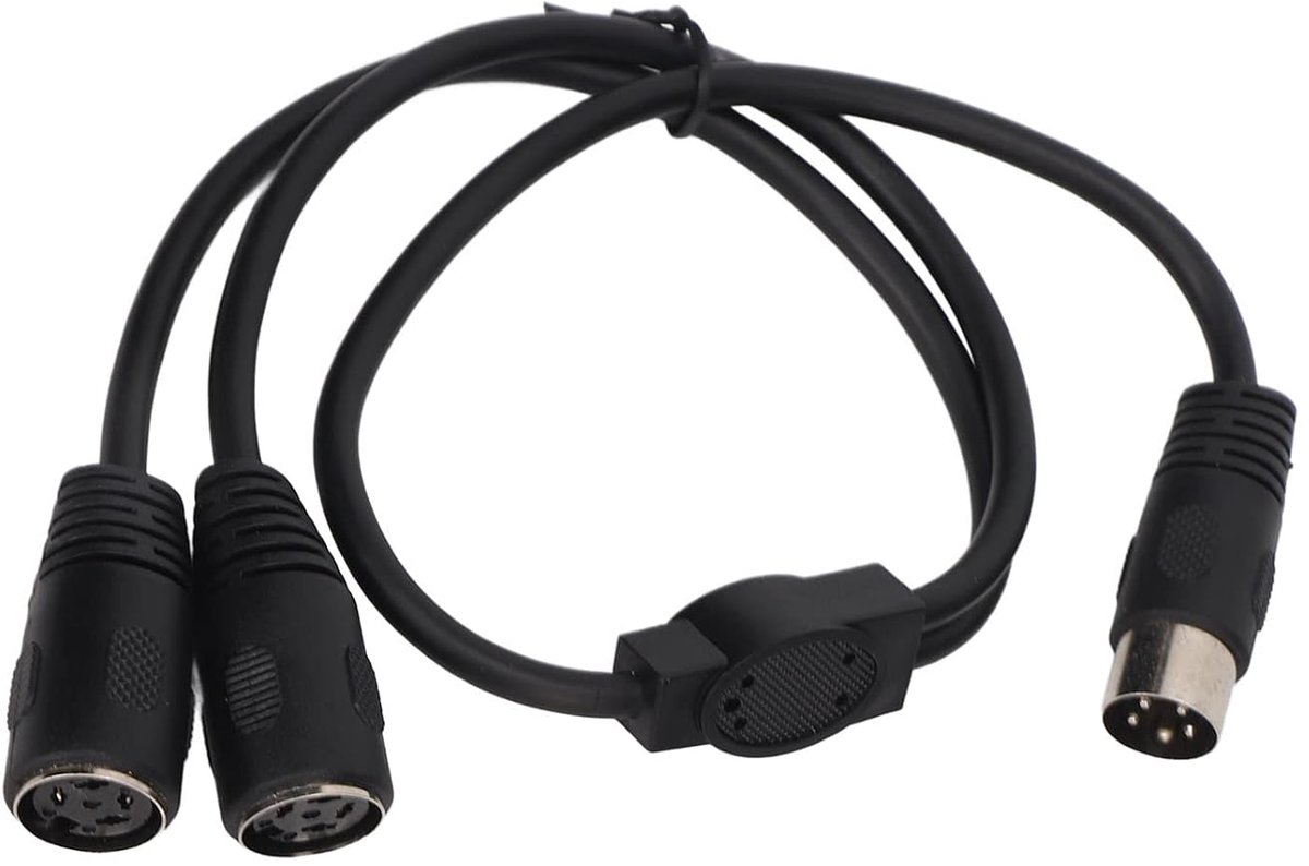 SnelShoppen - 4 Pin DIN Y Splitter Kabel, DIN 4 Pin Man naar 2 DIN 4 Pin Vrouw Audio Y Splitter Adapter Kabel 0.5M voor Duidelijke Signaaloverdracht