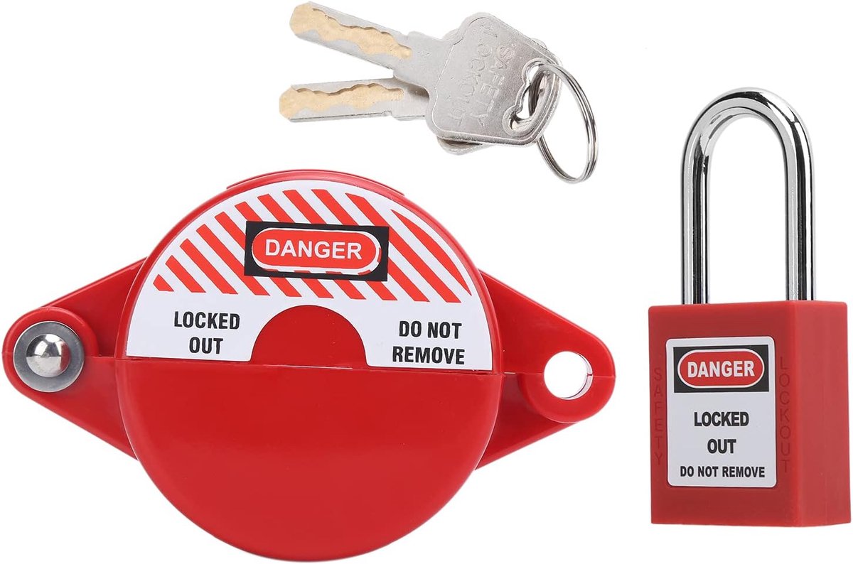 SnelShoppen - Valve Lock Veiligheidsslot voor Kraan Ventielen - ABS, PA en Staal - Voor Watermeter, Vloerverwarming en Afvoer - Diameter 25-64 mm