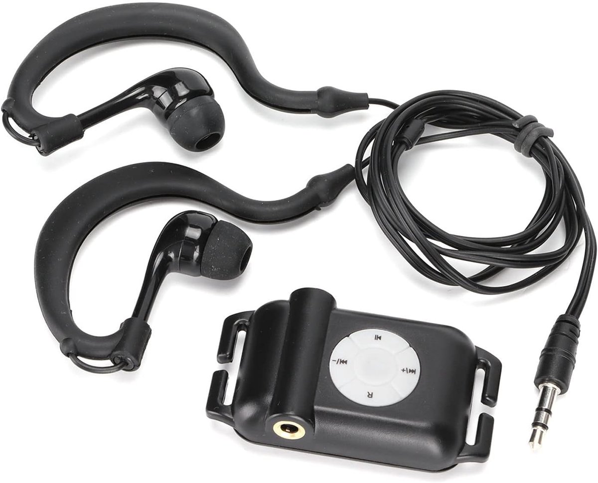 SnelShoppen - Waterdichte Hoofdtelefoon MP3 Speler voor Zwemmen, IPx8, USB2.0, 8-10 Uur Speeltijd, Ondersteunt MP3/WMA, Ideaal voor Watersporten