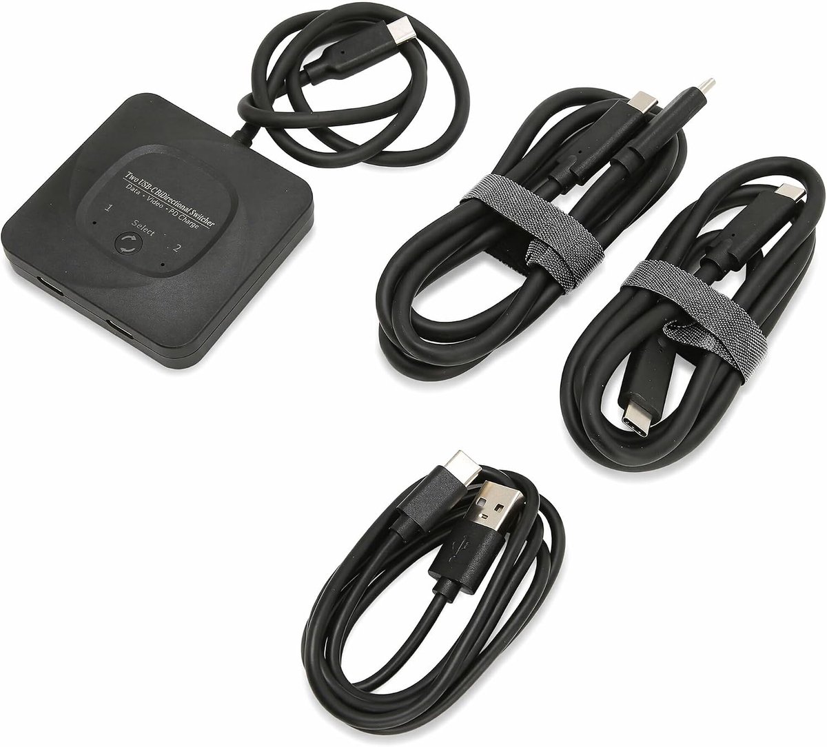 SnelShoppen - USB C Switcher Splitter, Snelle Bi-directionele HD USB Schakelaar 2 In 1 Uitgang met Power Indicator voor Computers