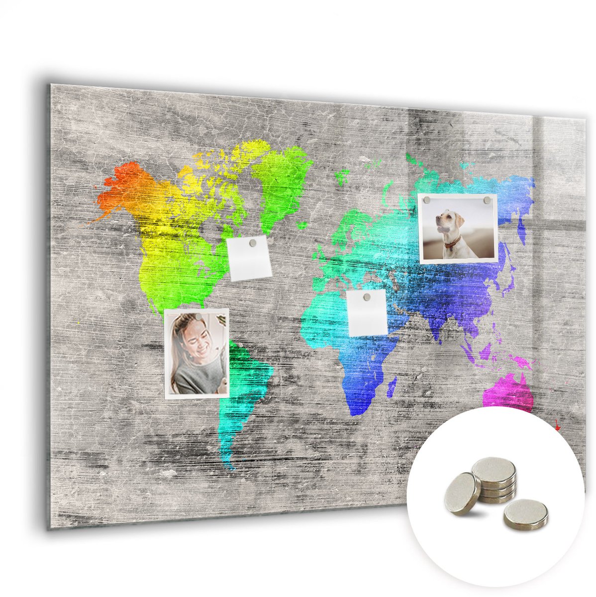 Coloray Glazen Magneetbord - Magnetisch Bord Glazen flessen - 100x70 cm - Veelkleurig Magneetbord - Magnetic Board - Wanddecoratie
