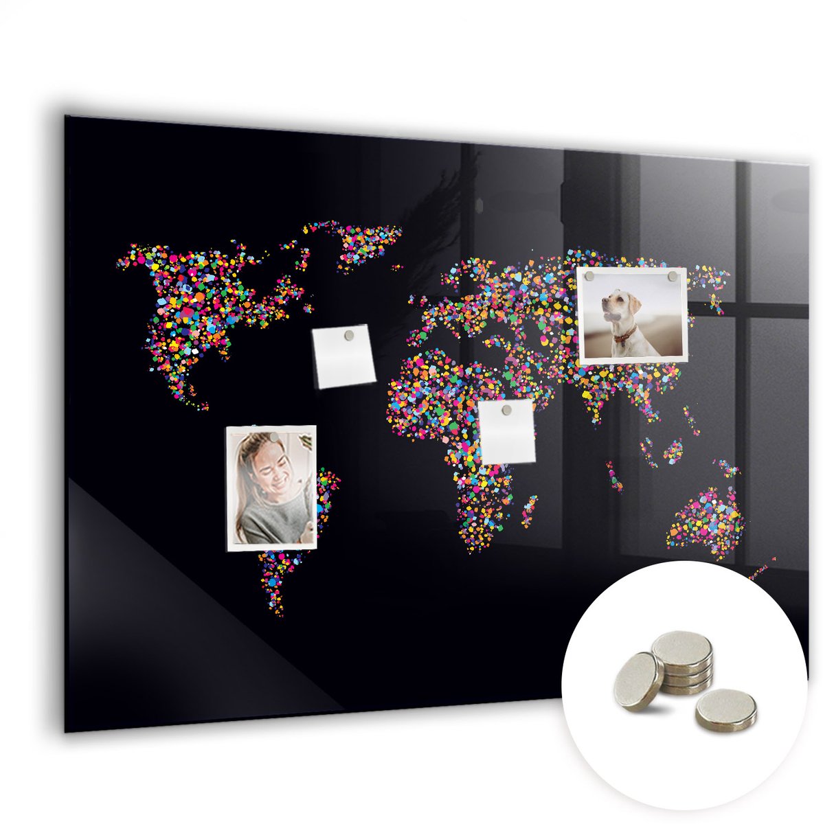 Coloray Glazen Magneetbord - Magnetisch Bord Groenten - 100x70 cm - Veelkleurig Magneetbord - Magnetic Board - Keuken Decoratie