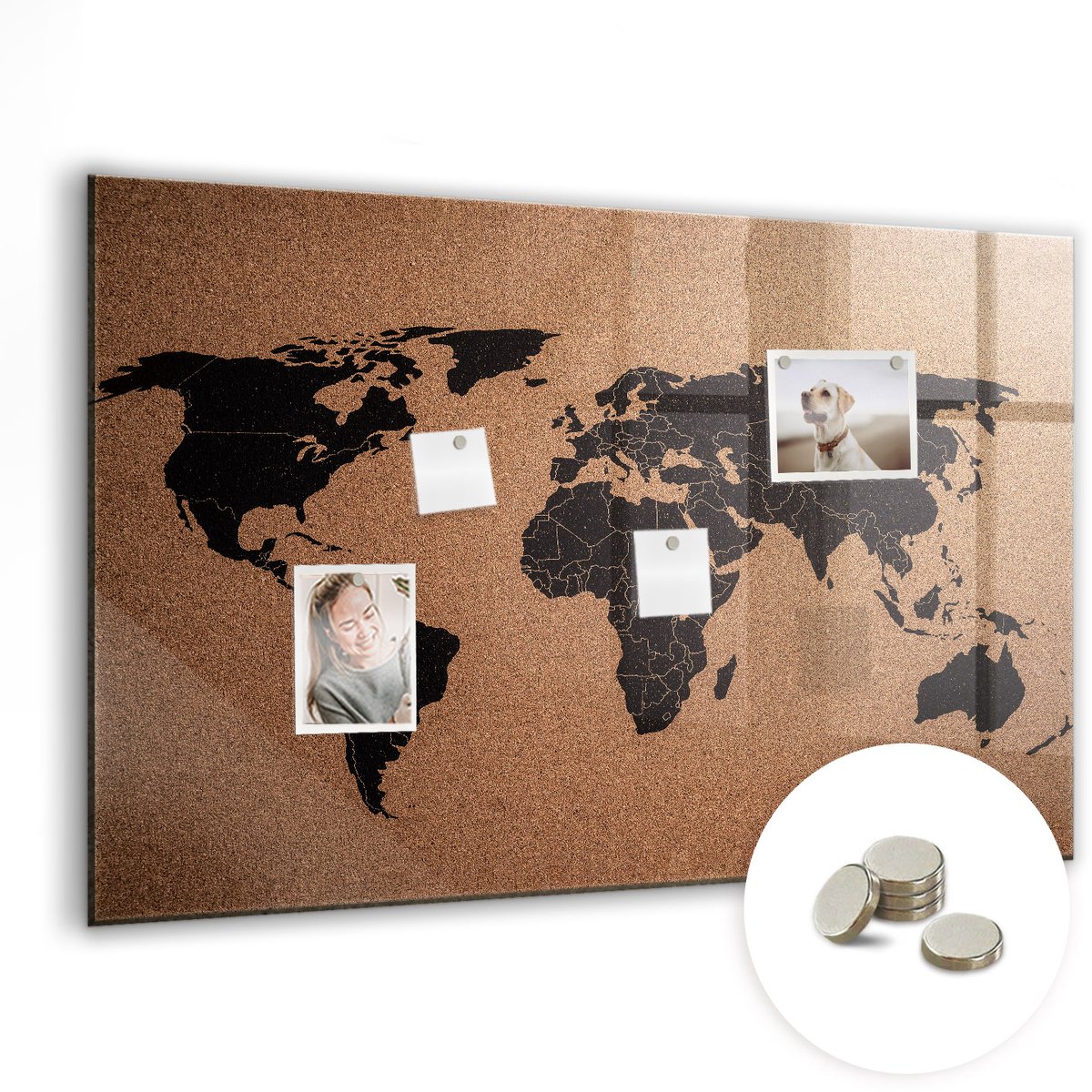 Coloray Glazen Magneetbord - Magnetisch Bord Mandala-patroon - 90x60 cm - Bruin Magneetbord - Magnetic Board - Wanddecoratie