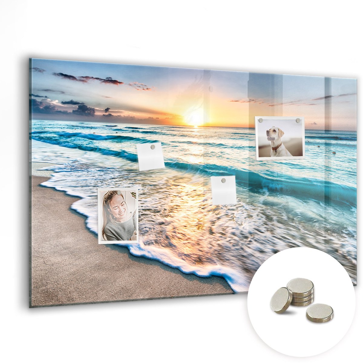 Coloray Glazen Magneetbord - Magnetisch Bord Motiverende tekst - 90x60 cm - Veelkleurig Magneetbord - Magnetic Board - Woonkamer Decoratie