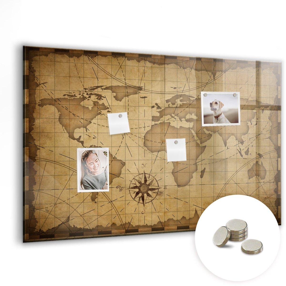 Coloray Glazen Magneetbord - Magnetisch Bord Glazen flessen - 90x60 cm - Bruin Magneetbord - Magnetic Board - Magneetbord Design