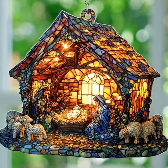 Keerst Kerst Zonnevanger - Raamhanger Kerststal - Feestelijke Decoratie ...