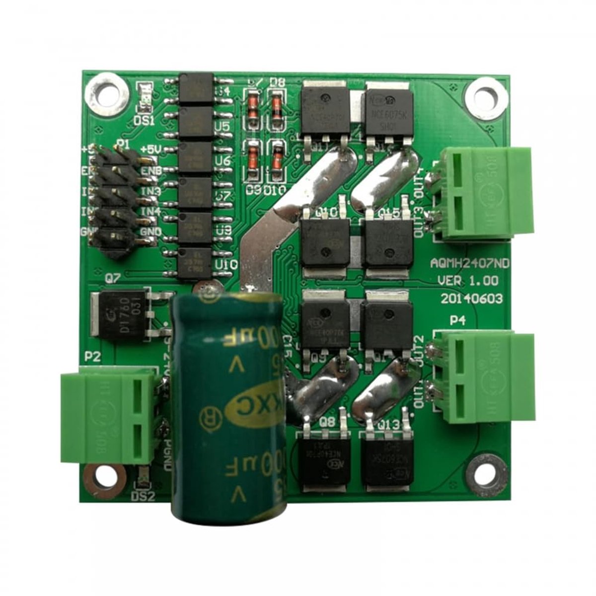 SnelShoppen - DC Motor Aandrijvingsmodule 12/24V 7A 160W Dubbele DC Motor Aanrijdmodule H Bridge L298 Logica met Ondervoltbeveiliging en Opto Isolatie