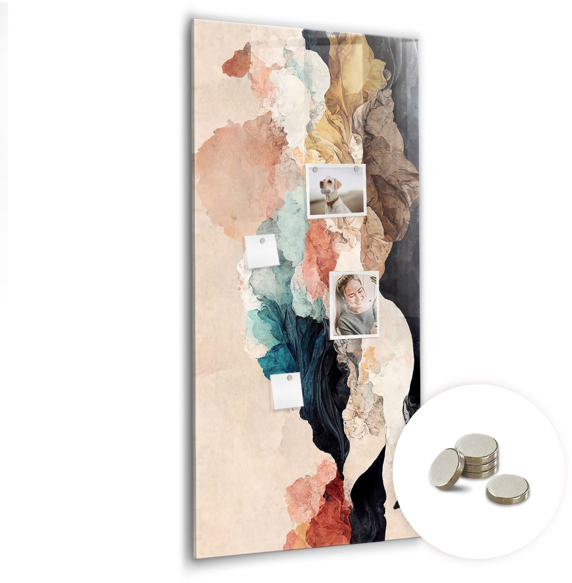 Coloray Glazen Magneetbord - Magnetisch Bord Een explosie aan smaken - 60x120 cm - Veelkleurig Magneetbord - Magnetic Board - Memobord