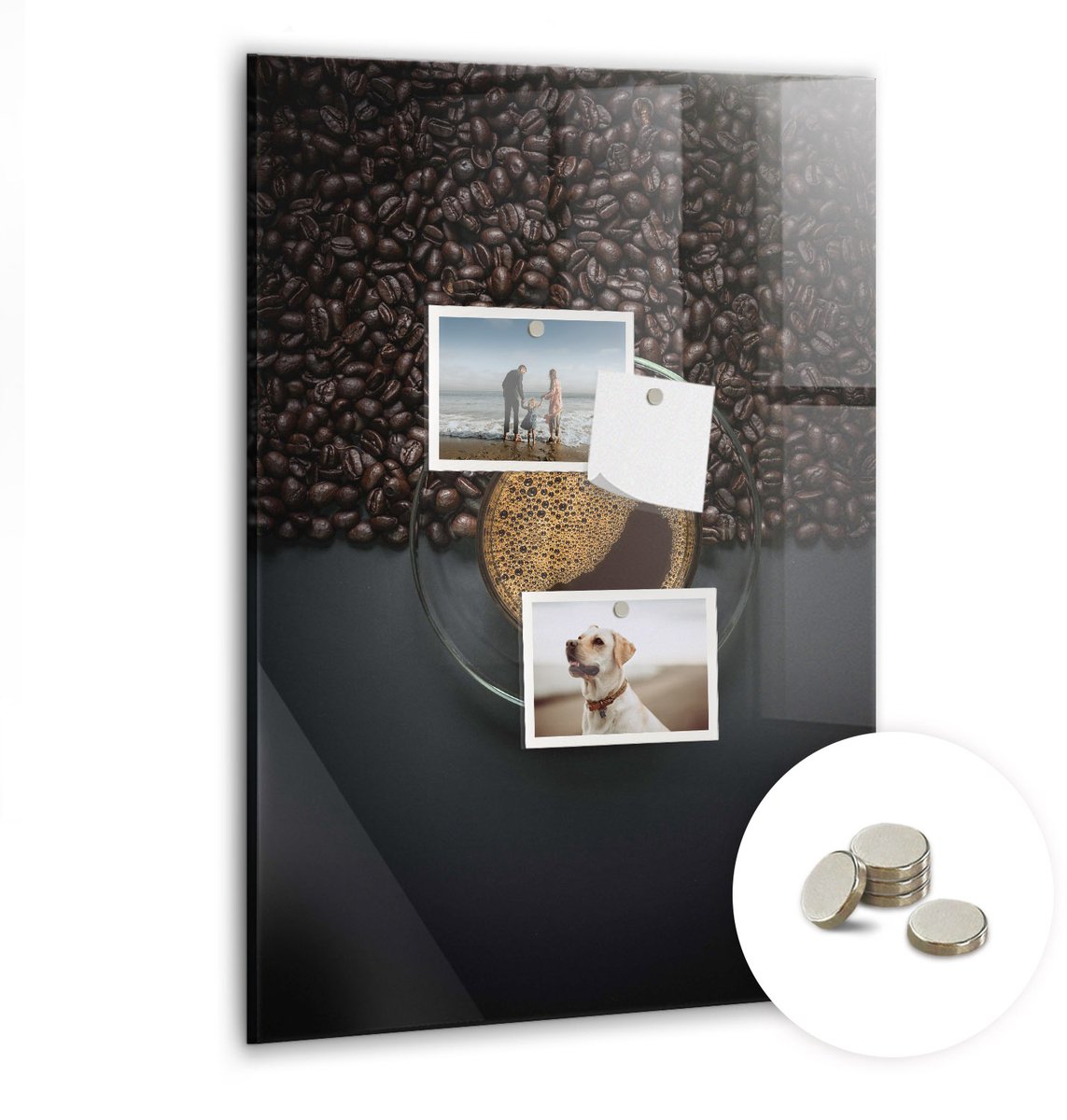 Coloray Glazen Magneetbord - Magnetisch Bord Vulkaanlava - 40x60 cm - Zwart Magneetbord - Magnetic Board - Glazen Magneetbord