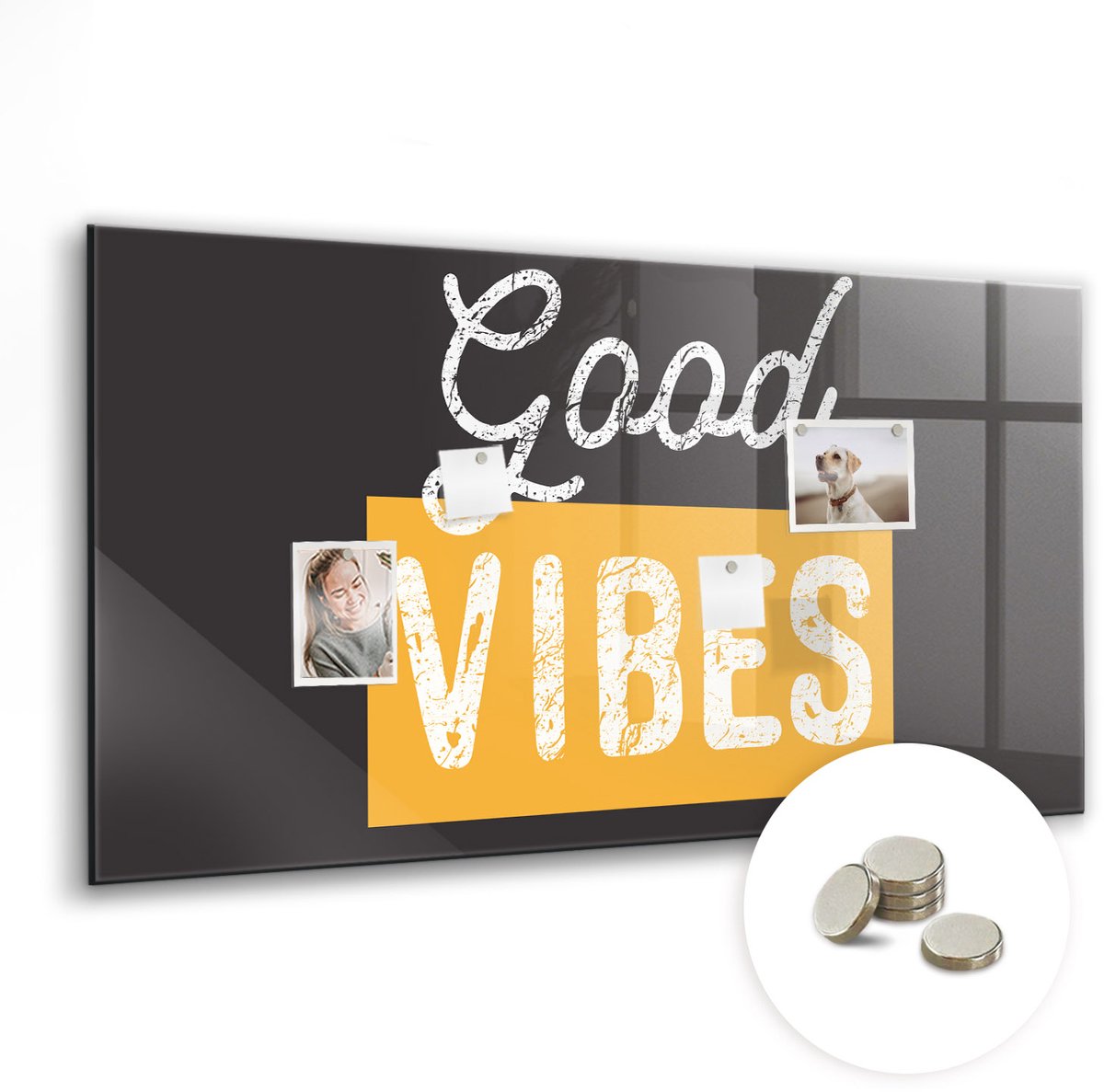 Coloray Glazen Magneetbord - Magnetisch Bord Zonnebloem - 120x60 cm - Oranje Magneetbord - Magnetic Board - Woonkamer Decoratie