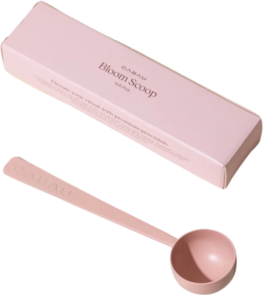 Cabau – Bloom Scoop – Soft Pink – Roestvrijstalen Maatschep 10 Gram / 15 ml – Voor Eiwitpoeder, Supplementen, Koffie & Cacao – Luxe Geschenkverpakking