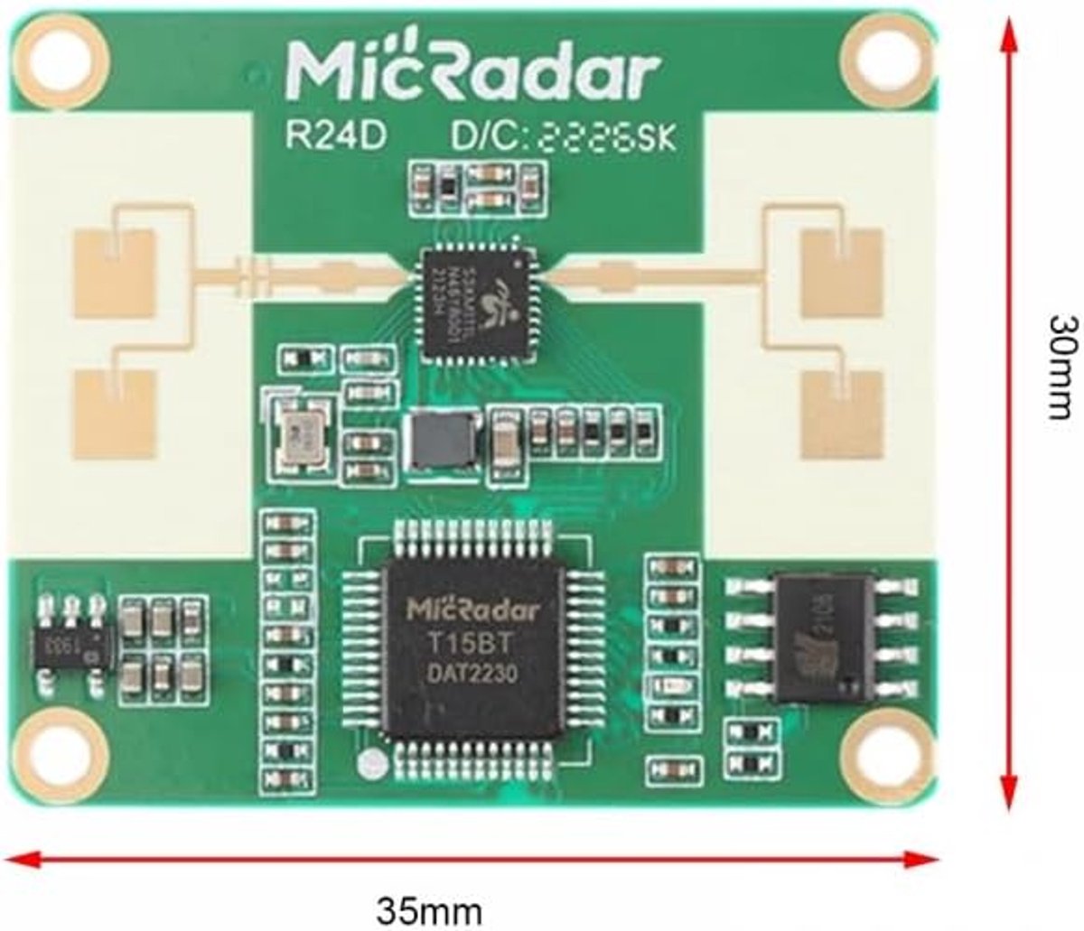 SnelShoppen - Human Presence Radar Module - Bewegingssensor voor Binnen, Microgolf Technologie, Detecteert Menselijke Beweging, Veiligheid en Comfort