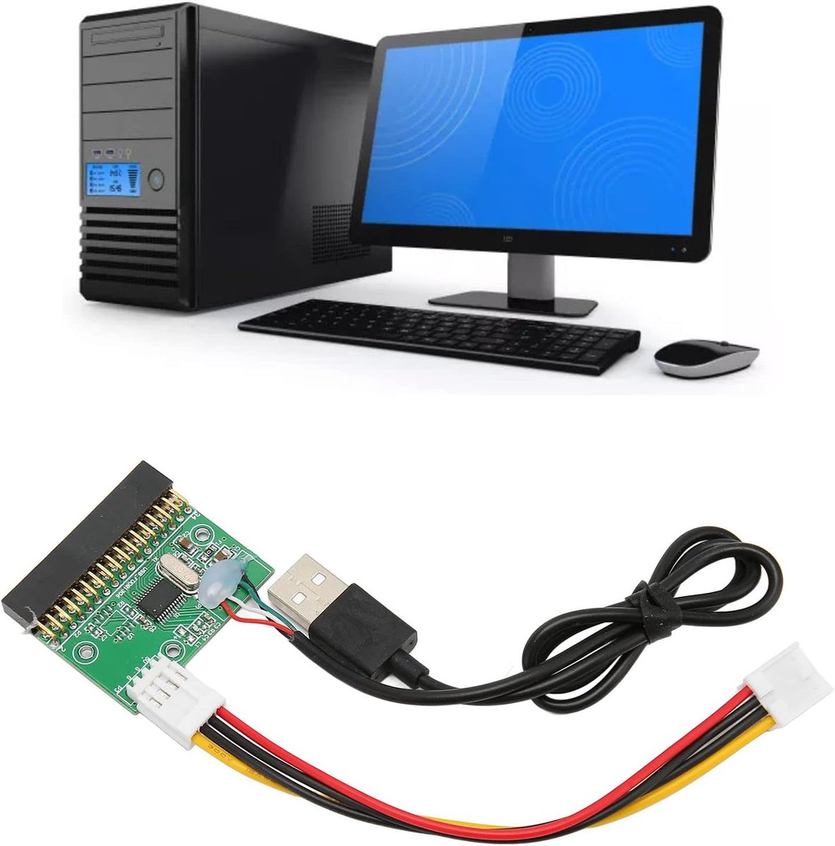 SnelShoppen - 1.44MB 3.5 Floppy Drive Connector, 34 PIN Naar USB Kabel Adapter voor 1.44MB Floppy Drive, Plug and Play, Geschikt voor Industriële Cont