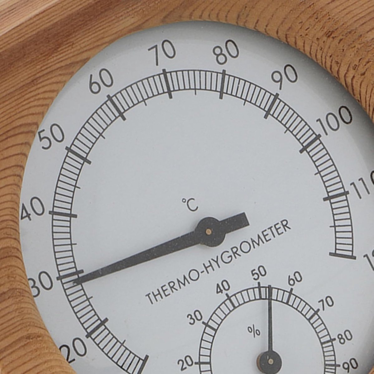 SnelShoppen - Hygrometer Thermometer 2 in 1 - Hout Thermo Hygrometer voor Sauna en Stoomruimte - Binnen Gebruik - Compact en Handgemaakt