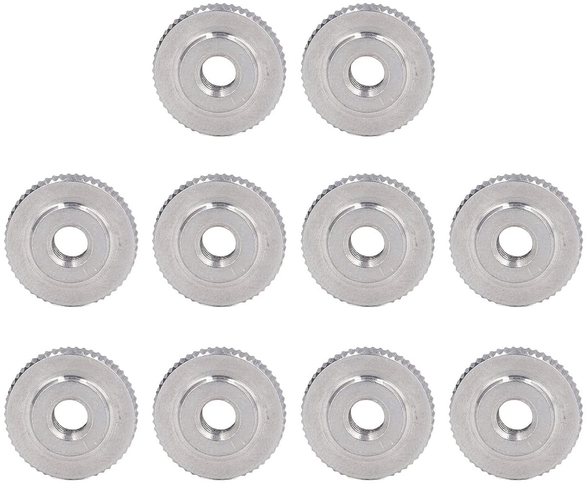SnelShoppen - 10 Stuks RVS Knurled Dopsleutels Platte Kop Handmoeren M6 - Hoogwaardige Roestvrijstalen Moeren voor 3D Printer, Gereedschap, Kasten en